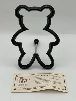 Vintage Pampered Chef Pancake Mold Teddy Bear Shape Non-Stick Instructions - Image 1 of 4