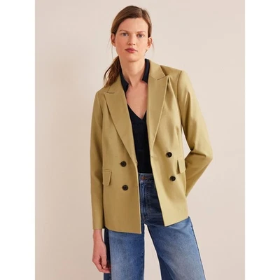 Новый Boden двубортный саржи блейзер бежевый спереди кнопка длинным рукавом Sz 10 - Изображение 1 из 4