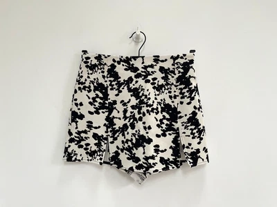 Zara Skort Skirt Shorts Black Cream Smudge Abstract Print S / UK 6 💖 NEW - Image 1 of 4