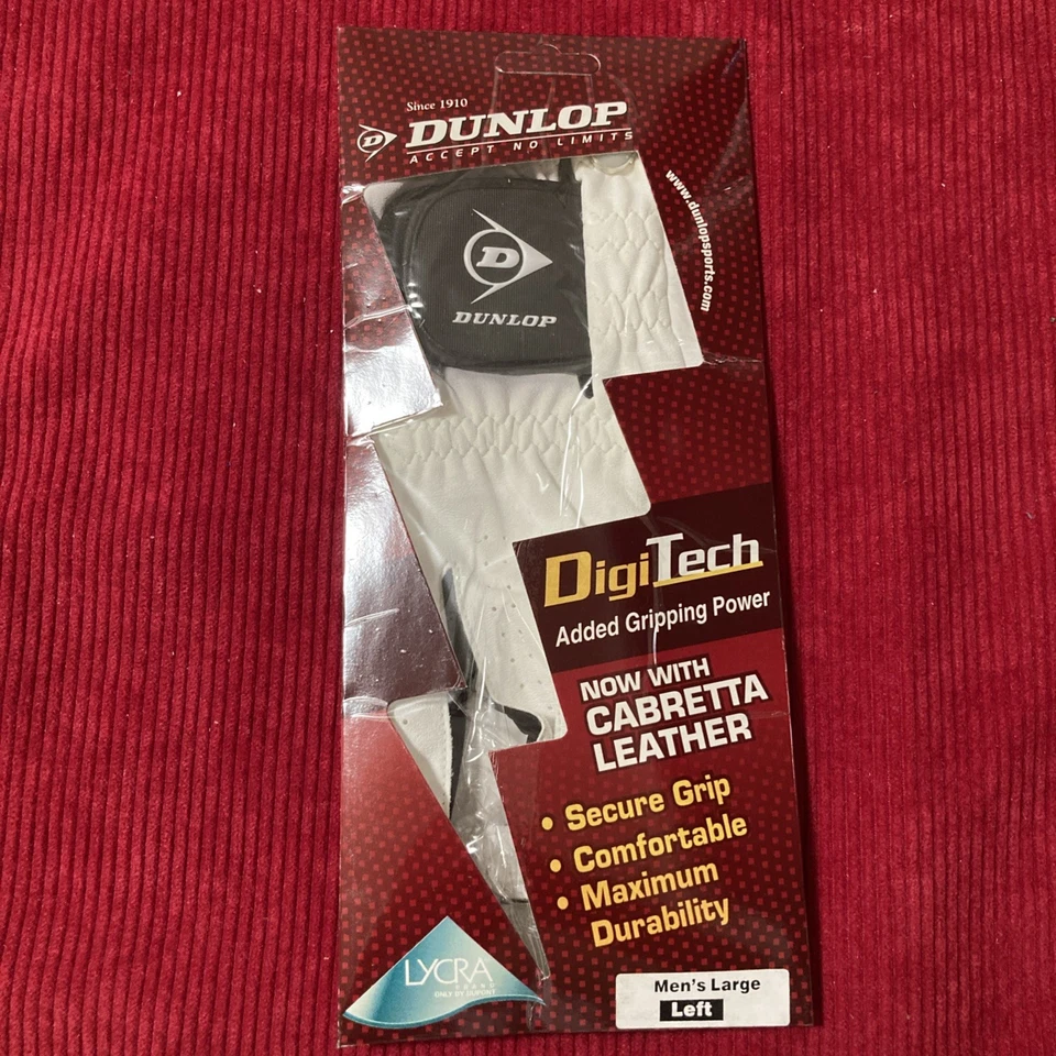 Nuevos guantes de golf Dunlop grandes para hombre mano izquierda blanco cabretta cuero Foto 1 de 2
