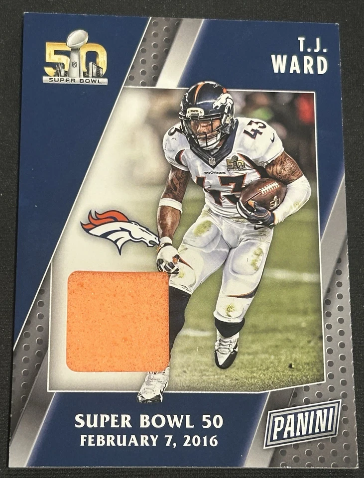 TJ Ward 2016 Panini Black Friday Super Bowl Pylon Game Used Denver Broncos NFL - Image 1 of 2