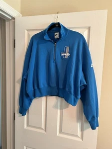 Detroit Lions Nike Cropped Half Zip Sweatshirt, XL - Picture 1 of 8