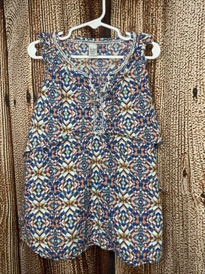 Zara Kids Girl’s V-Neck Top Flutter Short Sleeve Size 9-10 Years Geometric - Image 1 of 4