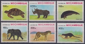 F-EX34302 MOZAMBICO MNH 1990 FAUNA ELEFANTE ACINOX TARTARUGA MANATI RINOCERONTE DUGONGO. - Foto 1 di 2