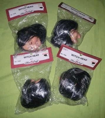 Vintage Fibre Craft 3 1/2" Doll Witch Head Lot # 7505 Halloween - Image 1 of 4