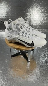 Nike Huarache 9 Elite Mid LAX Lacrosse Cleats White/Black (FD0088-101) Men Sz 8 - Picture 1 of 7
