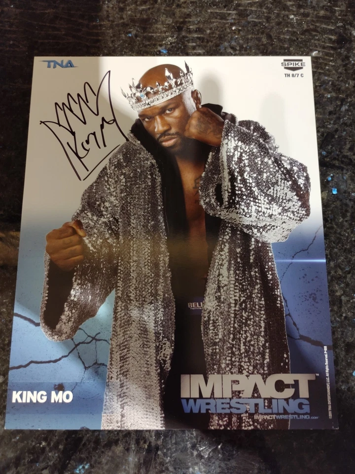 TNA Impact Wrestling King Mo Muhammed Lawal Rare Signed 2013 Promo Photo MMA UFC - Image 1 of 4