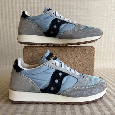 Saucony Jazz Original Retro Shoes Mens Size 7 Gray Blue Suede Nylon Gum Sneakers - Image 1 of 4