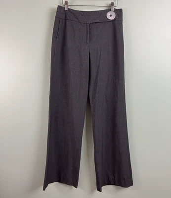 Pantalones Larry Levine Elastizados Y2K Gris Mujer Talla 4 Concha Botón Oficina Trabajo Informal Foto 1 de 4