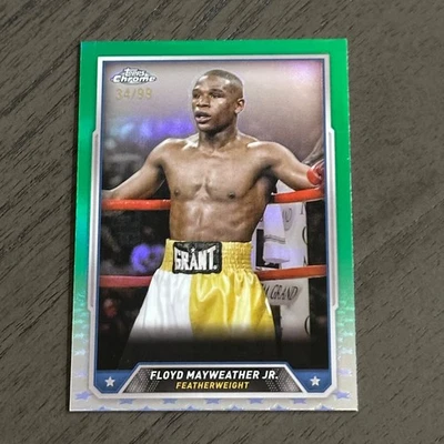 Floyd Mayweather Jr Green Refractor /99 - 2024 Topps Chrome Boxing # 33 - Image 1 of 2