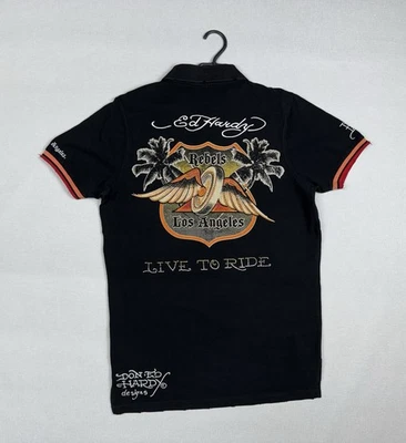 Camiseta polo vintage para hombre Ed Hardy Rebels Los Angeles talla L Foto 1 de 4