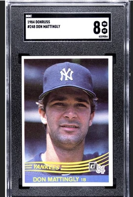 Tarjeta de novato Donruss 1984 #248 Don Mattingly SGC 8 Yankees de Nueva York Foto 1 de 2