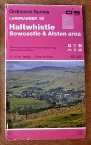 Ordnance Survey Paper Map Haltwhistle Bewcastle Alston Sheet 86 Haydon Bridge - Picture 1 of 1