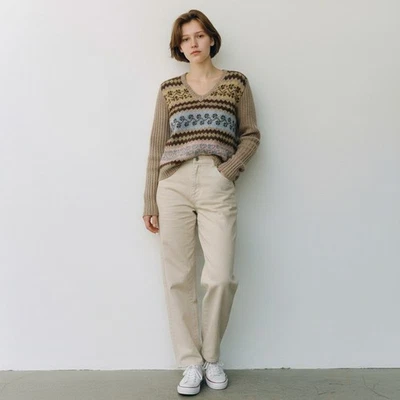 Vtg Ralph Lauren Fair Isle Wool Sweater Women's M 1985 Academia Winter Holiday - Image 1 of 4