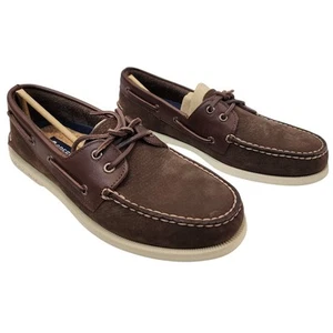 Zapato de barco Sperry para mujer A/O 2 ojos cuero marrón nobuck talla 9 - Nuevo en caja - Imagen 1 de 8