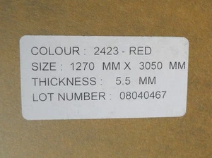 2423 Red Translucent Acrylic Plexiglass 5.5mm Thick X 49" X 59" Sign Fabrication - Picture 1 of 2