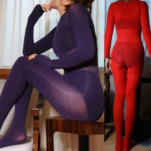 Vestido de mujer transparente paso abierto catsuit cuerpo entero medias encanto - Imagen 1 de 20