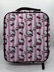 Bolso de Mano de Almuerzo Sanrio Hello Kitty Aislado Niñas Rosa Blanco Rayas - Imagen 1 de 13