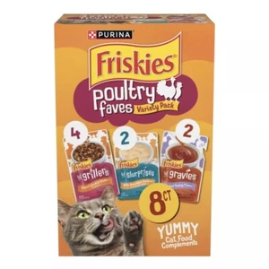 Purina Poultry Faves, Variety Pack, Gravy, Cat Food Complement, 8 Pack - Picture 1 of 4