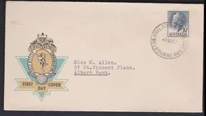 1957 10d Blue QEII Queen Elizabeth Australia Hermes FDC - Picture 1 of 1