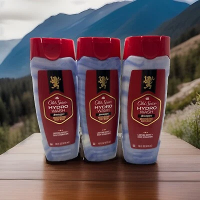 3 Old Spice Hydro Wash Smoother Swagger 2 in 1 Lasting Scent Hydration 16 oz ea - Image 1 of 2