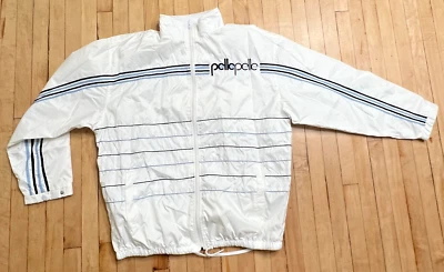 Chaqueta Pellepelle Blanca con Cremallera XL Blanco Azul Negro Y2K Gran Tamaño Limpia De Colección Foto 1 de 4