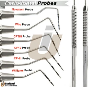Marcación periodontal Sonda revestida de color Examen dental Sondas de profundidad perio - Imagen 1 de 8