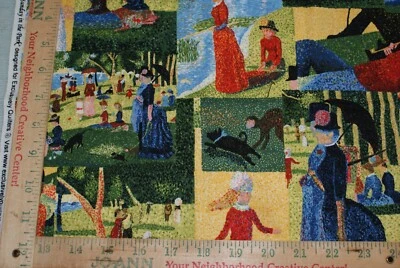 Sunday in the Park Exclusively Quilters Quilting Cotton Fabric Seurat 23 x 44" - Image 1 of 3