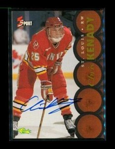 Vintage 1995 CLASSIC 5 SPORT AUTOGRAPH Hockey Trading Card CHRIS KENADY Blues