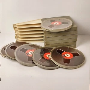 Lot of 6 Vintage BASF Reel To Reel 7" Magnetic Recording Tapes Hard Shell Used - Picture 1 of 5