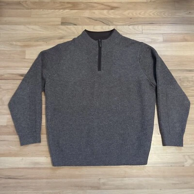 L.L. Bean Waterfowl Sweater Mens XL Merino Wool Ribbed Brown - Image 1 of 4