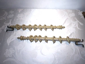 Antique Fancy Wooden Swing Arm Curtain Rod/Sign Holder Bracket Set 2 - Picture 1 of 8