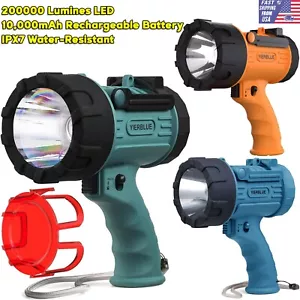 200000LM USB Rechargeable LED Flashlight Spotlight Tactical LED Waterproof Torch - Picture 1 of 19