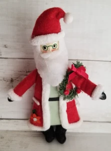 2022 Target Wondershop Fabric Santa Claus w/Wreath Christmas Tree Ornament NEW - Picture 1 of 2