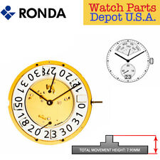 Ronda 7004.N Quartz Watch Movement, 2 Hands Date at 6, Retrograde, Small Second