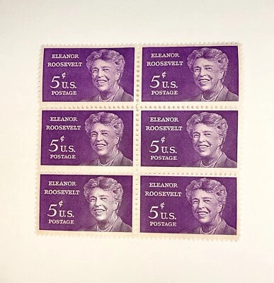 U.S. #1236 5c Eleanor Roosevelt, Block Of Six Stamps, MNH - Image 1 of 4