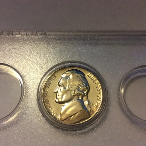 1954 PROOF  JEFFERSON NICKEL  WITH 5 COIN PLASTIC CASE Cover
