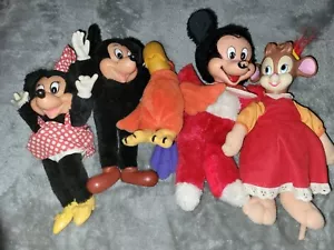 Vintage Disney Spielzeug - Gesichter aus Hartplastik gefüllte Körper - Mickey - Minnie - Iago - Bild 1 von 10