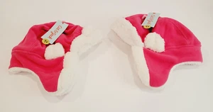 Cat & Jack Girls Pink Winter Hat Size 8-16 Fleece Trapper Hat Ear Flap Lot Of 2 - Picture 1 of 11