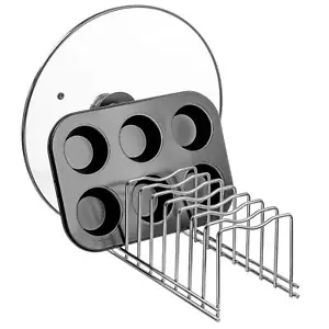 Pot Pan Lid Holder Rack Organizer Kitchen Dish Plate Storage Organizer Drying Ra - Picture 1 of 9