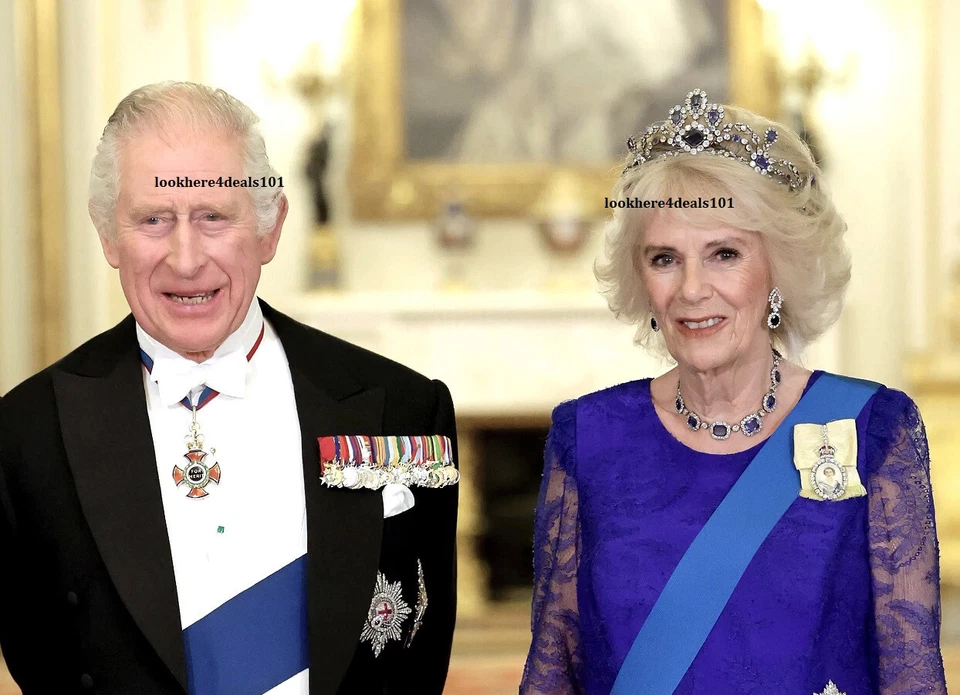 King Charles III Photo 5x7 Queen Camilla State Dinner Royal London England - Image 1 of 1
