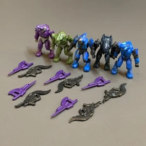 Rare Lot 5 HALO Mega Bloks COVENANT Elite Combat FIGURE 96870 Series 1 & Gun #1 - Picture 1 of 9