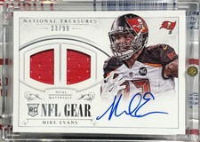 2014 NATIONAL TREASURES MIKE EVANS ROOKIE, #RGS-ME, AUTO, JERSEY, SERIAL #23/99
