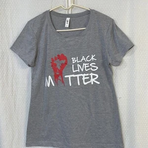 Womens Black Lives Matter Heathered Gray XLarge Graphic T-Shirt - Picture 1 of 6