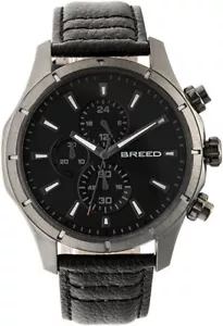 Breed Lacroix Chronograph Leather-Band Watch - Gunmetal/Black - BRD6804 - Picture 1 of 3