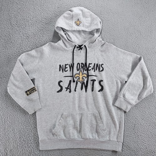 VETEMENTS Felpa con cappuccio New Orleans Saints uomo grigia media abbigliamento squadra NFL felpa coulisse