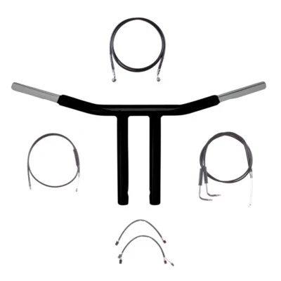 1 1/4" BBlack 10" Chopper T Handlebar Kit 2011-2015 Harley Softail No ABS - Image 1 of 2