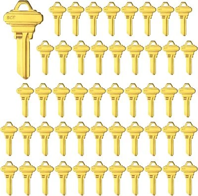50 PACK SC1 KEY BLANKS FOR LOCKSMITH FITS SC1KSET BRASS FINISH SC1 KEY BLANK - Image 1 of 4