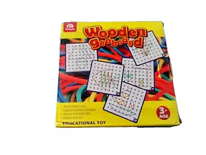Wooden Geoboard, Mathematical Education Toy for Kids Pattern Cards-(6 * 6 in) - Picture 1 of 4