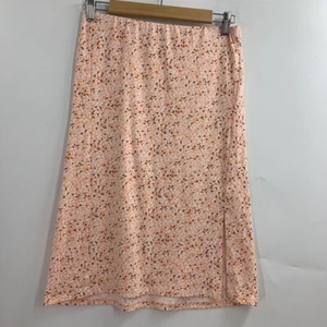 Walking On Sunshine Girl's Pale Orange Floral Elastic Waist Maxi Skirt SZ XL NWT - Picture 1 of 12
